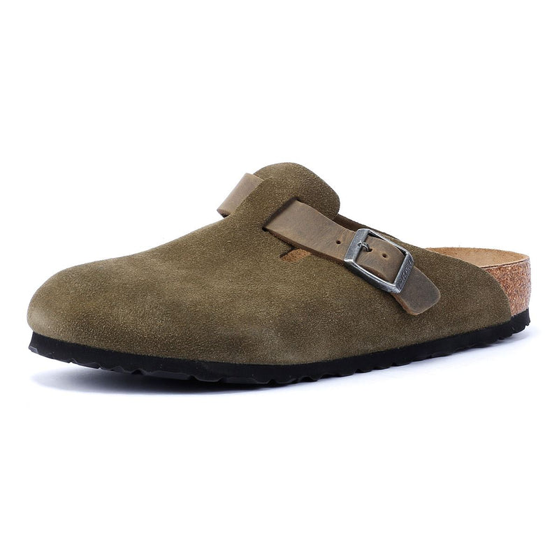 Birkenstock Boston Suede Thyme Clogs