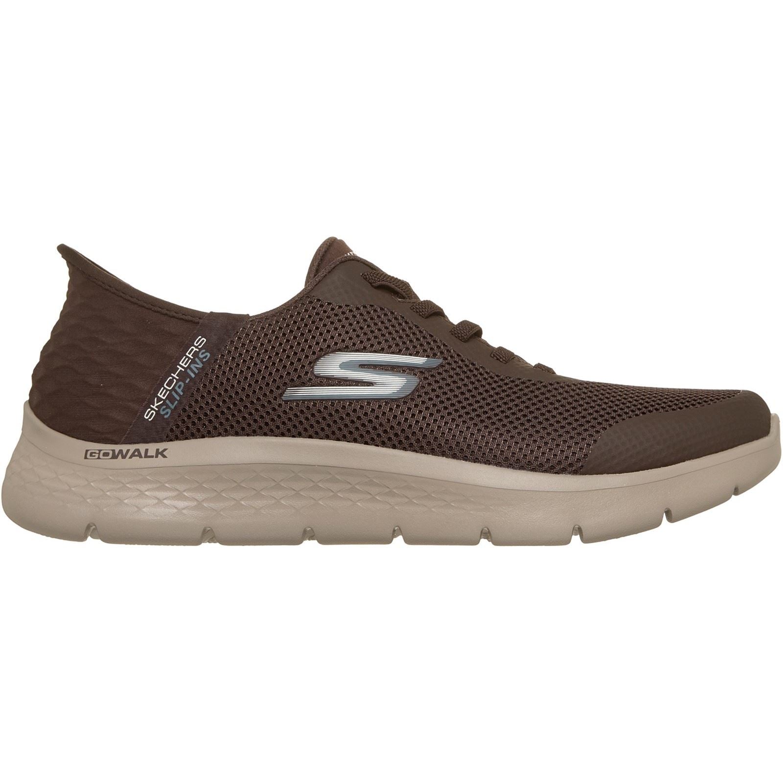 Skechers GO WALK Flex Hands Up Textile Men's Brown Sneakers