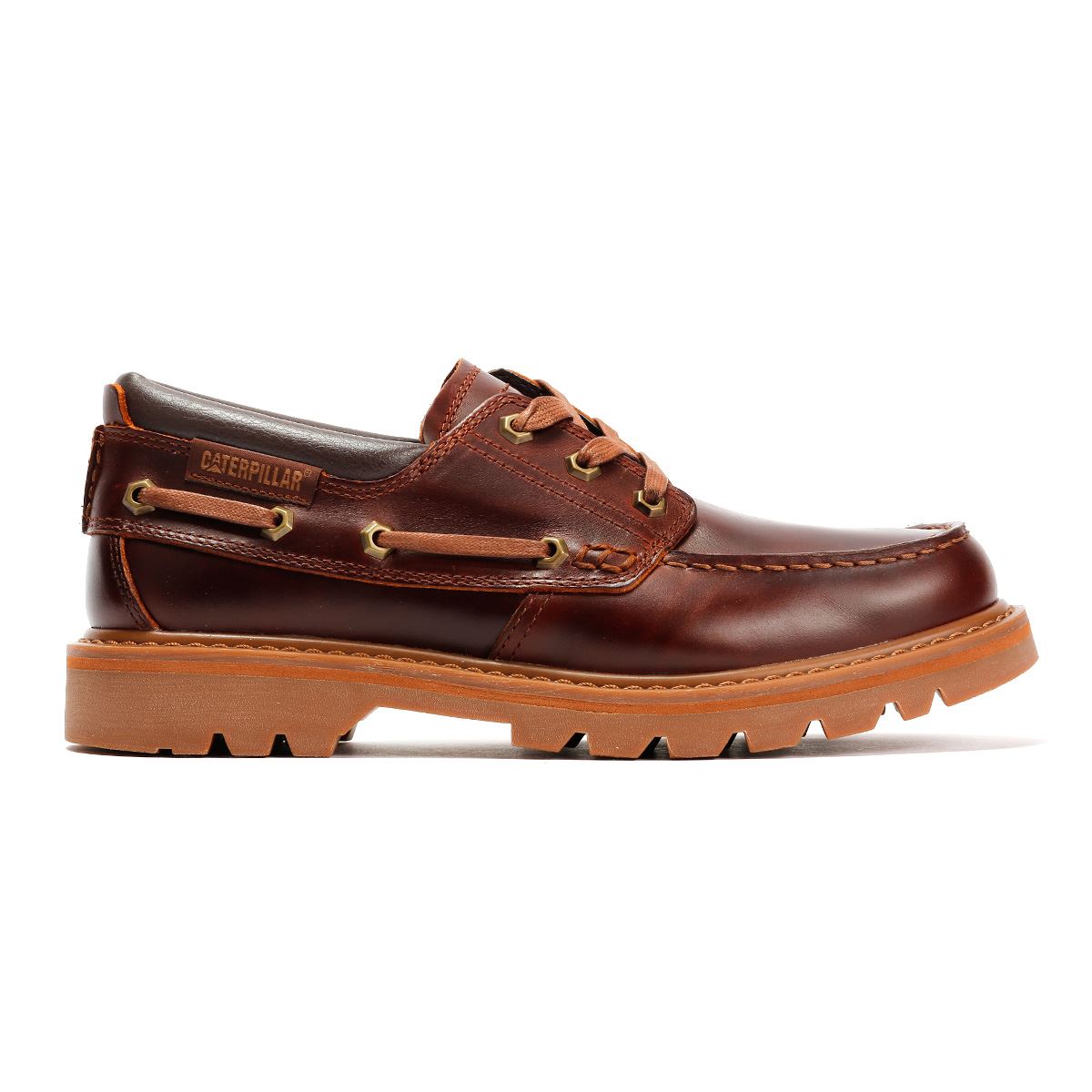 Caterpillar Colorado Boat Lo Leather Men's Dark Russet Lace-Up Shoes