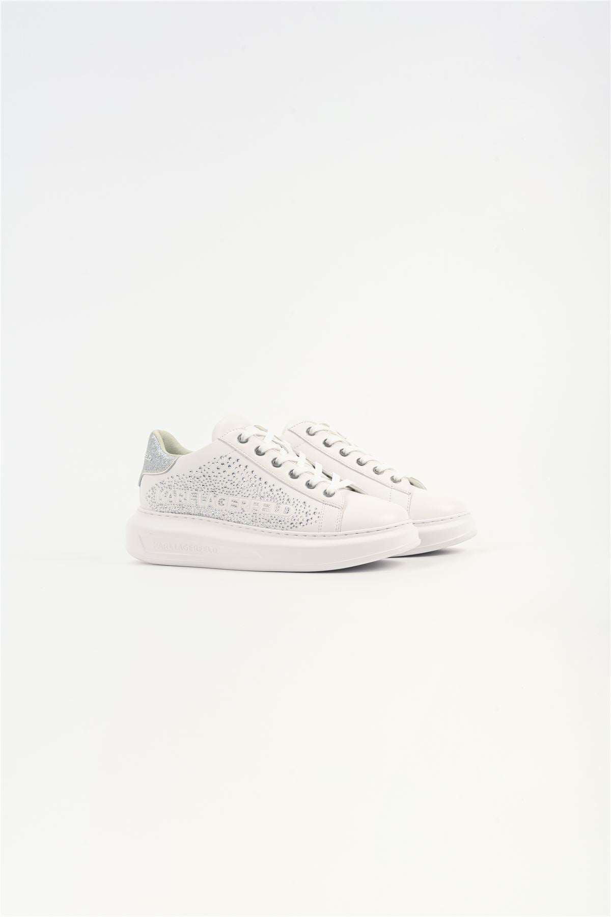 Karl Lagerfeld Kapri Konstellation Leather Women's White/Silver Sneakers