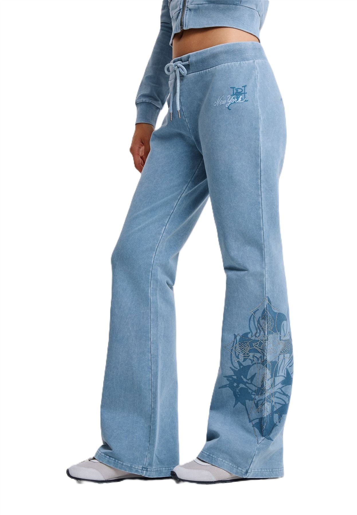 Ed Hardy Cross and Thorn Flared Women's Blue Joggers