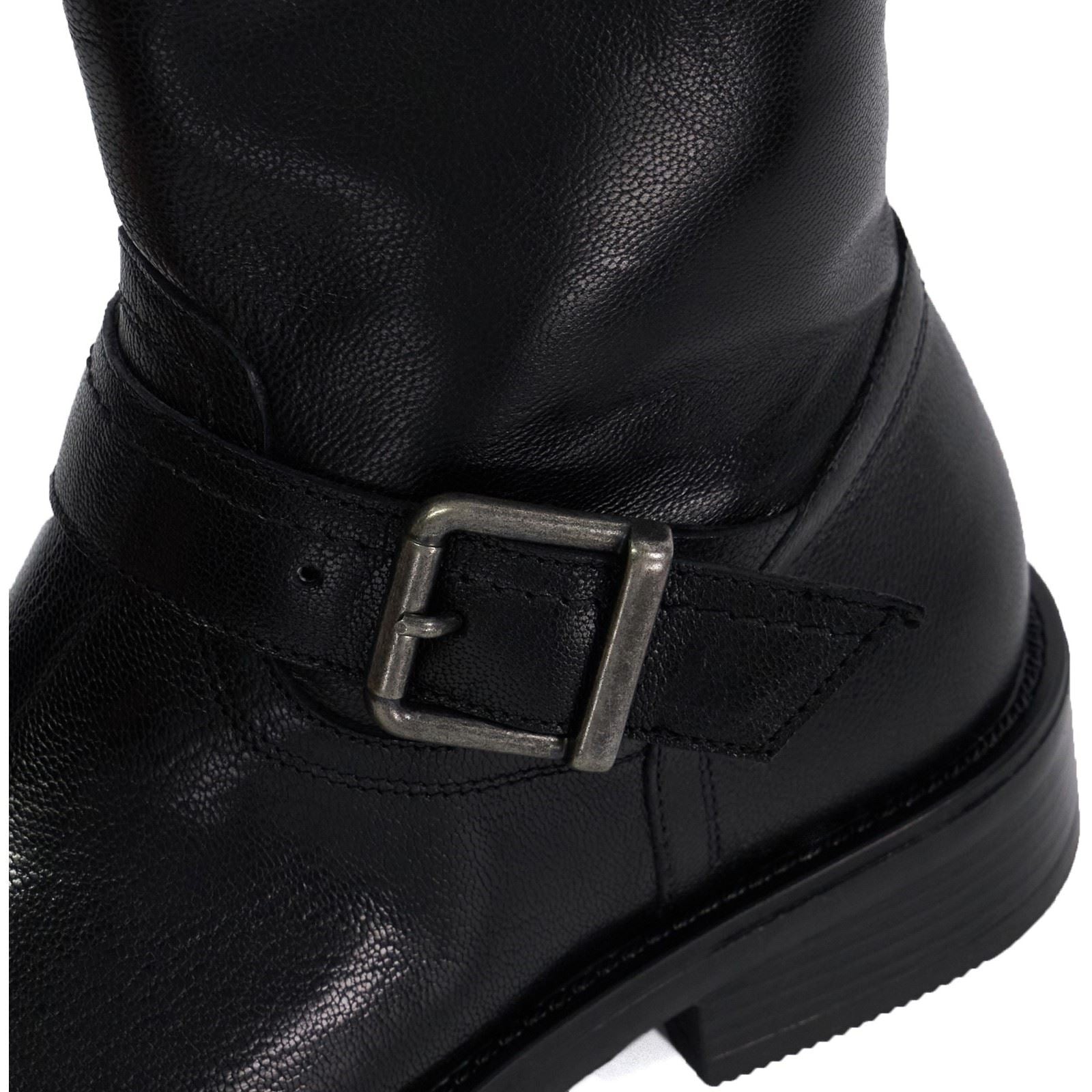 Dune Pixen Leather Women's Black Boots
