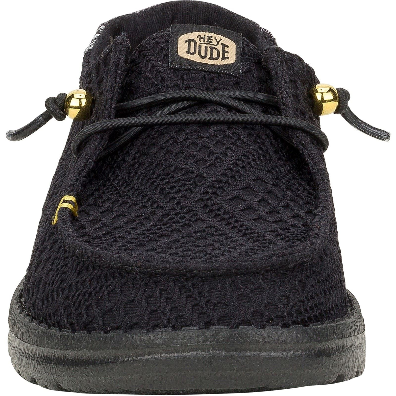 HEYDUDE Wendy Boho Crochet Synthetic Women's Black Shoes