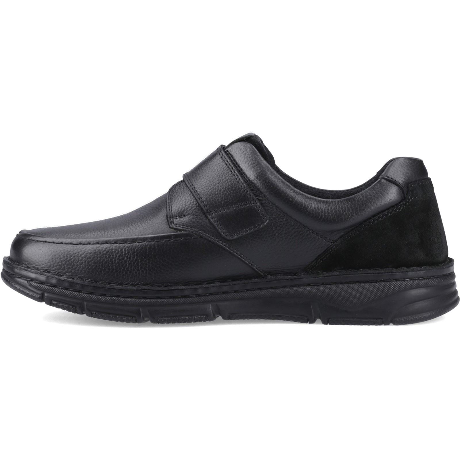Hush Puppies Forde Touch Fastening Leather Men's Black Loafers