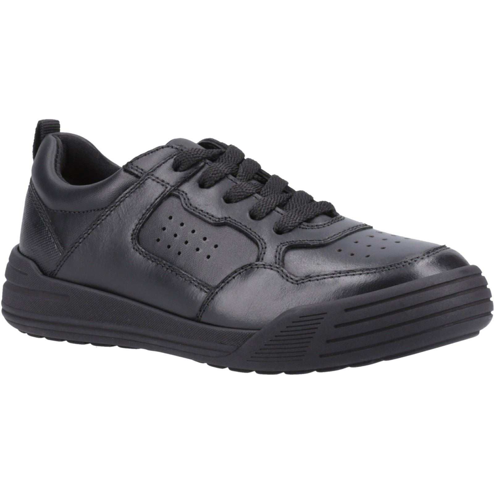 Hush Puppies Shane Junior Leather Boys's Black Lace-Up Shoes