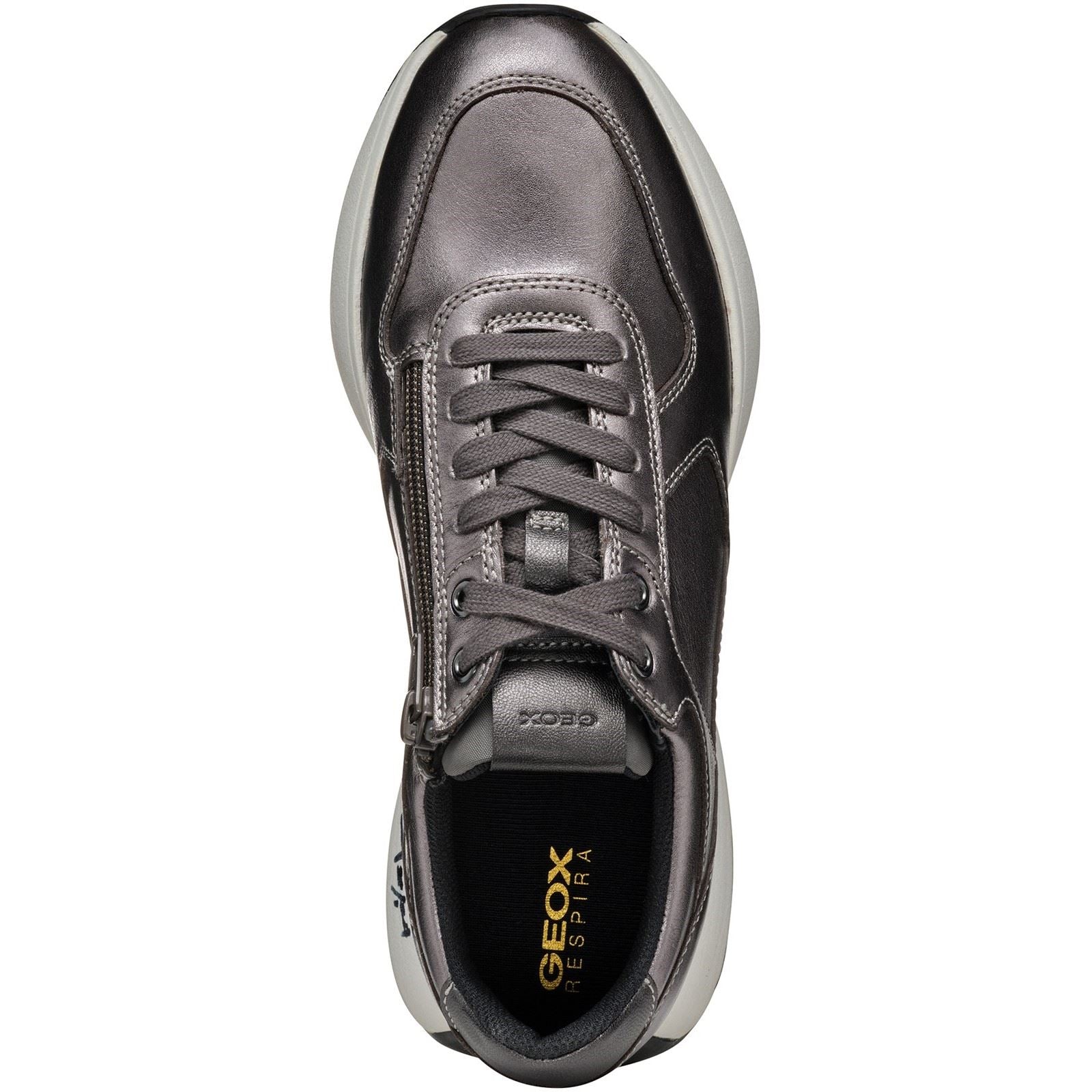 Geox D Amabel A Leather Women's Gun Sneakers