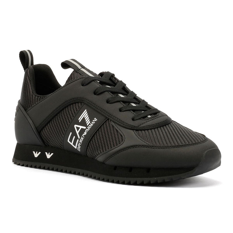 EA7 Black & White Carbon Men's Black/Silver Sneakers