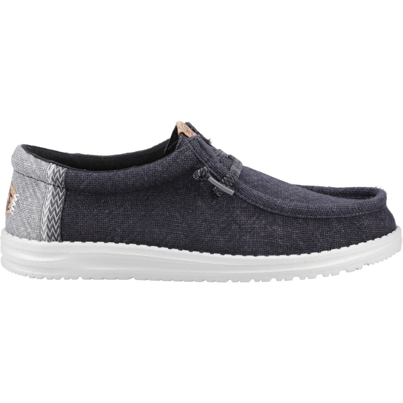 HEYDUDE Wally Jute Jute Men's Black/Granite Grey Moccasins Shoes