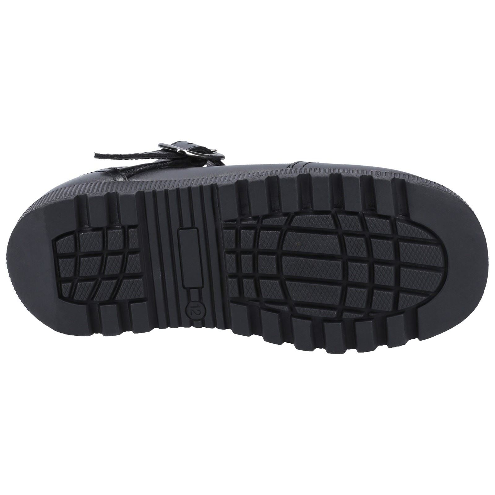Hush Puppies Kerry Youth Girls Black Leather Shoes