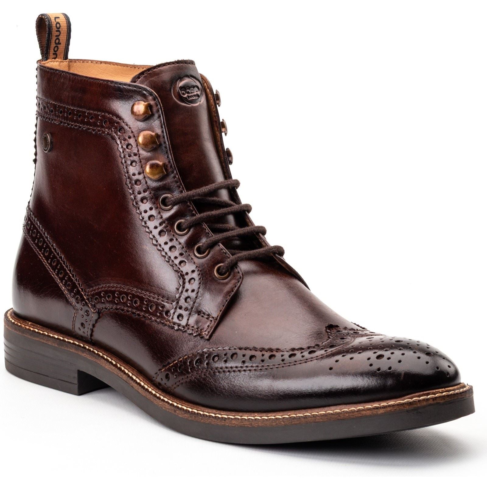 Base London Bristol Leather Men's Burnt Brown Brogues Shoes