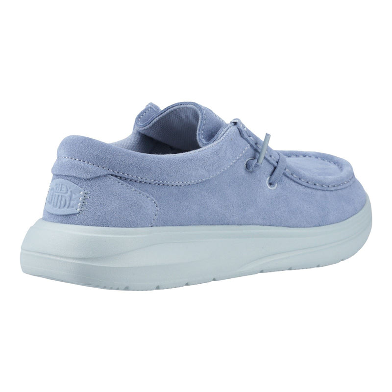 HEYDUDE Wendy COMF Suede Leather Women's Faded Denim/Cloud Blue Moccasins Shoes