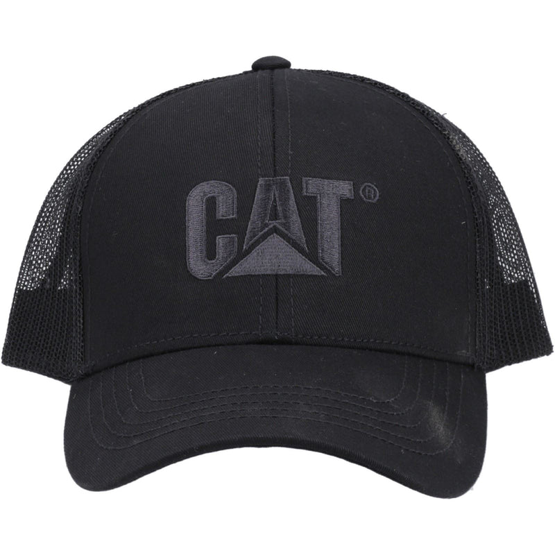 Caterpillar Raised Logo Cotton Unisex Adults Black Baseball Caps