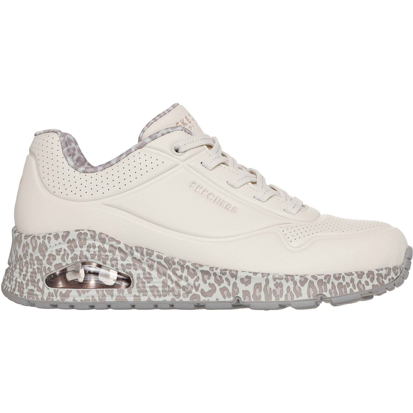 Skechers Uno Safari Time Polyurethane Women's White/Leopard Sneakers