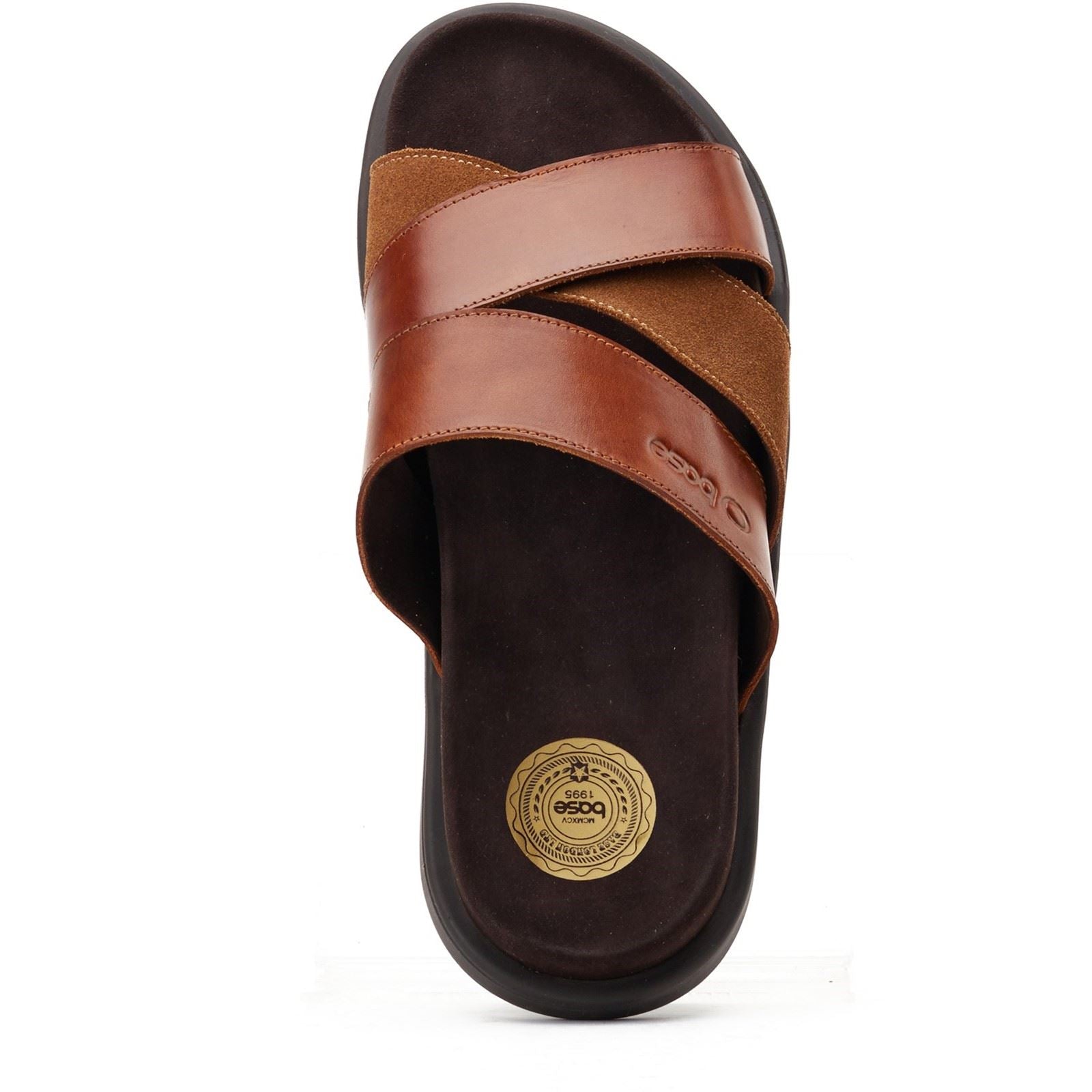 Base London Ponza Leather Men's Dark Tan Sandals