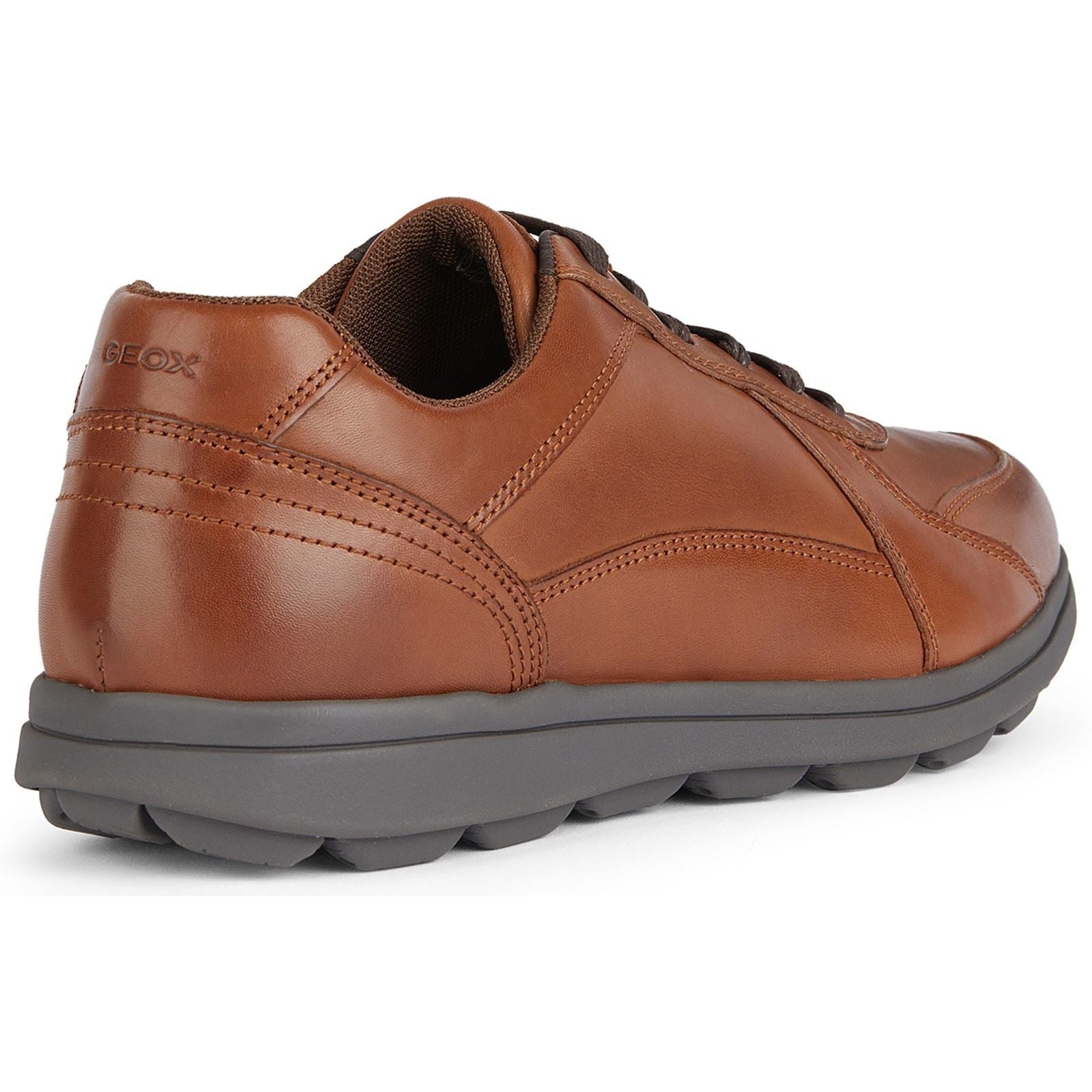 Geox U SPHERICA EC12 Leather Bovine Full Grain Men's Cognac Sneakers