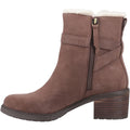TOMS Hailey Buckle Leather Women's Oak Brown Heeled Ankle Boots