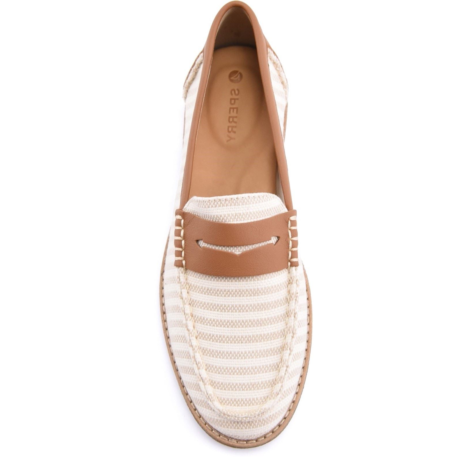 Sperry Port Driving Textile Women's White/Tan Standard Loafers
