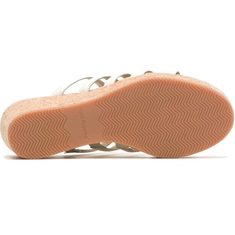 Hush Puppies Willow Slide Leather Women's White Wedges