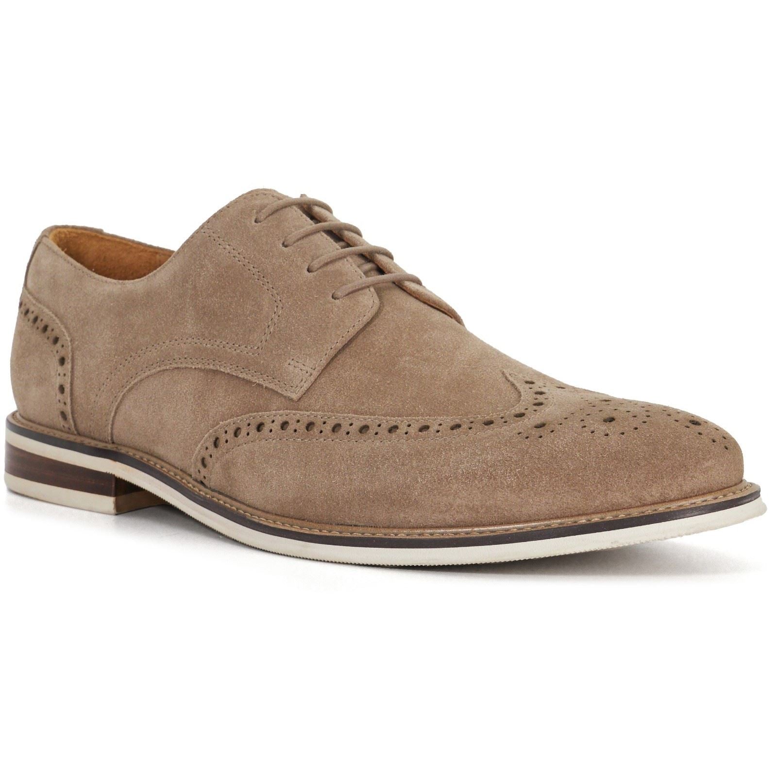 Dune Stanford Suede Men's Beige Brogues Shoes