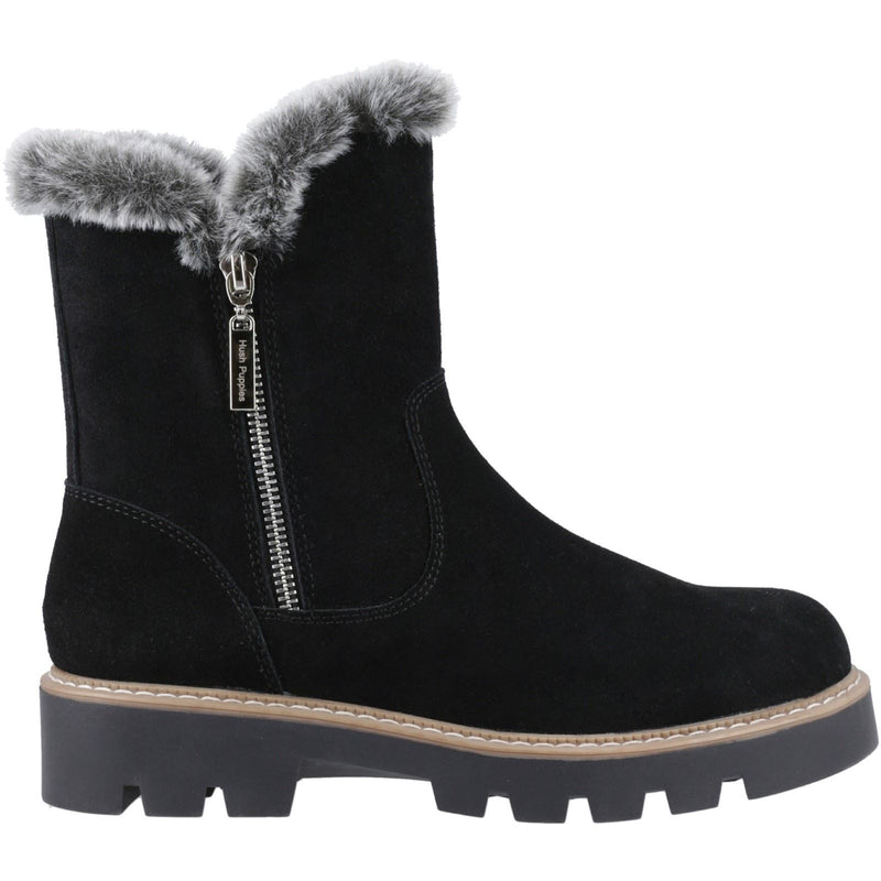Hush Puppies Ambre Suede Women's Black Winter Mid Calf Boots