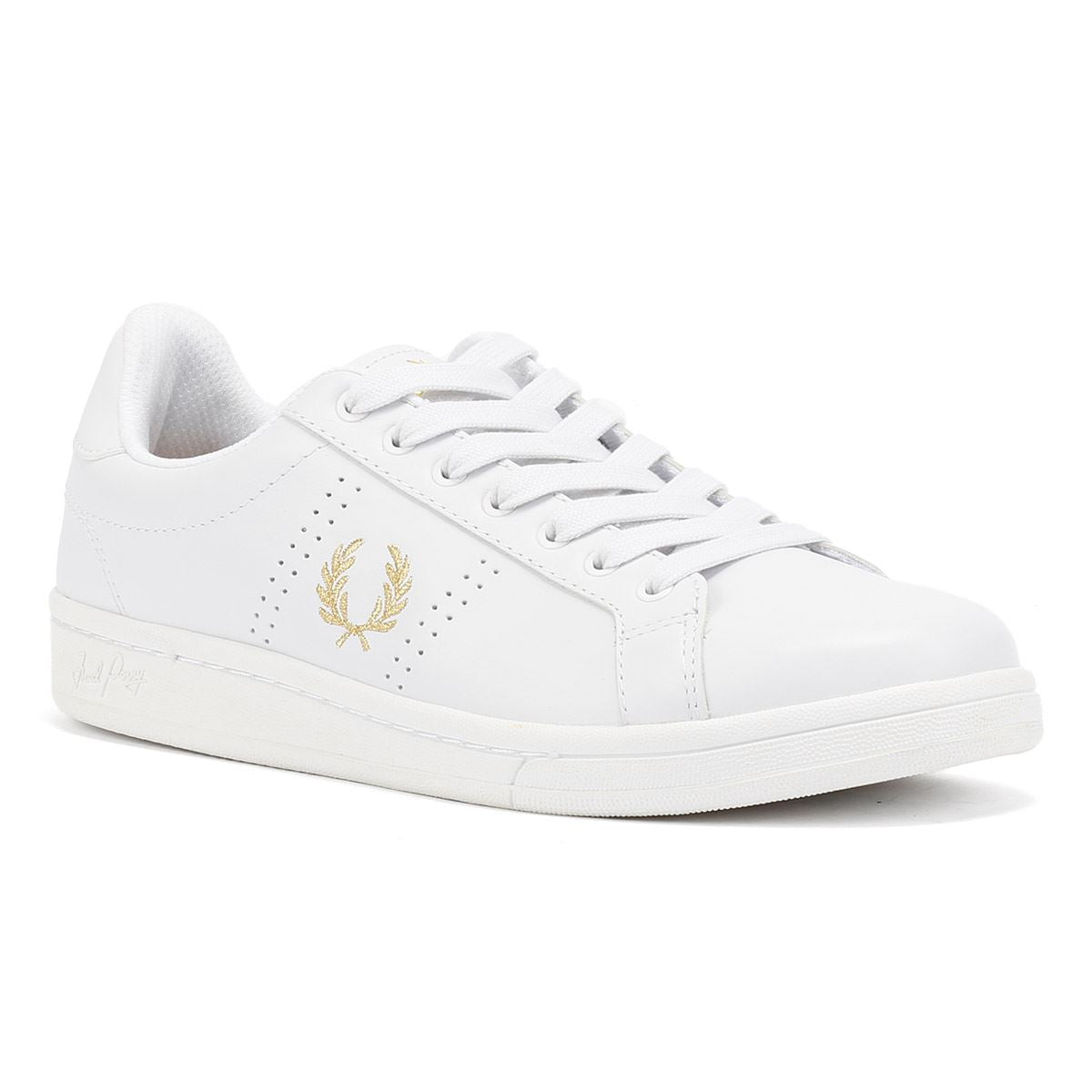 Fred Perry Cupsole Leather Men's White/Gold Sneakers