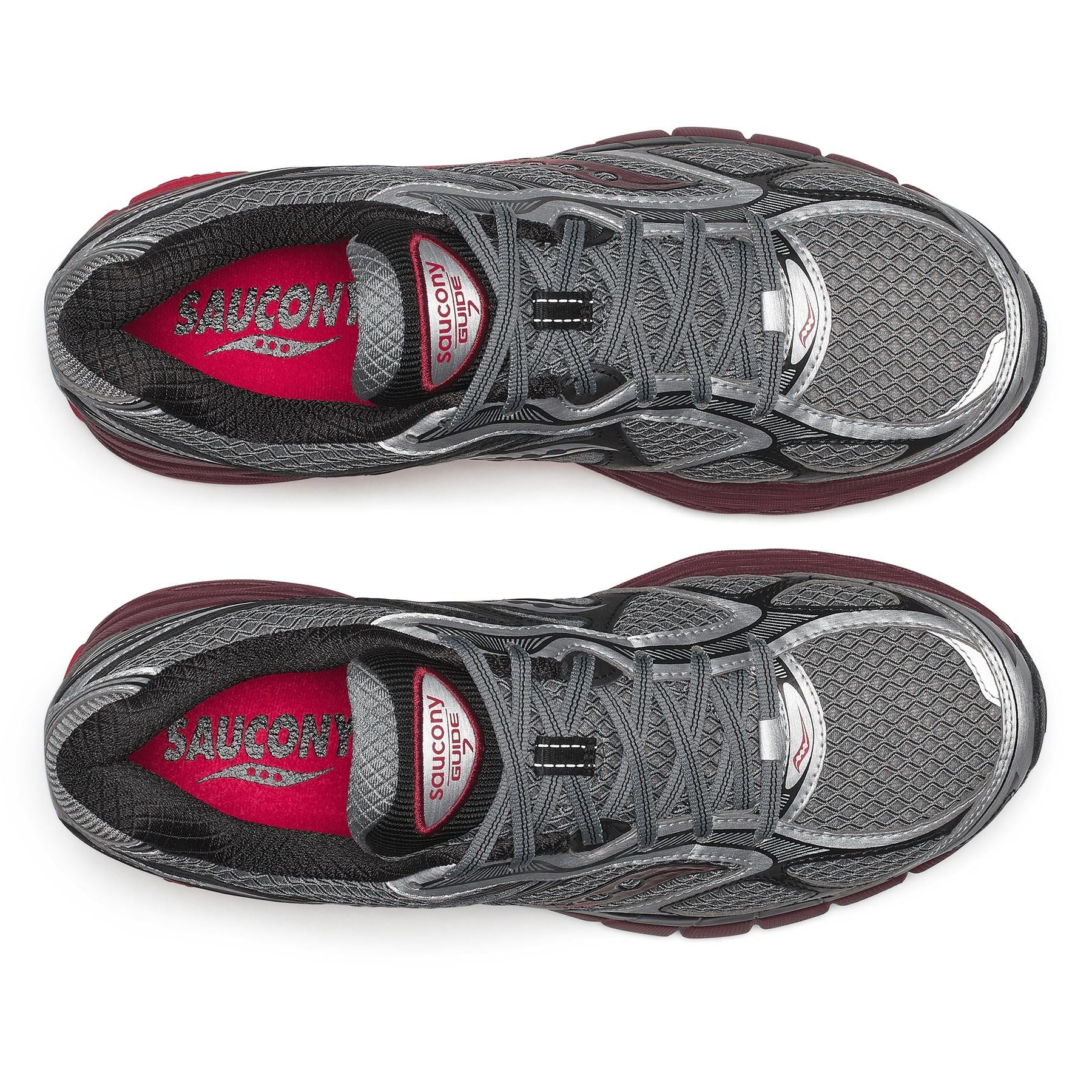 Saucony Progrid Guide 7 Silver/Maroon Sneakers