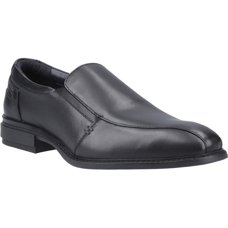Pod Spear Leather Men's Black Slip-On Shoes