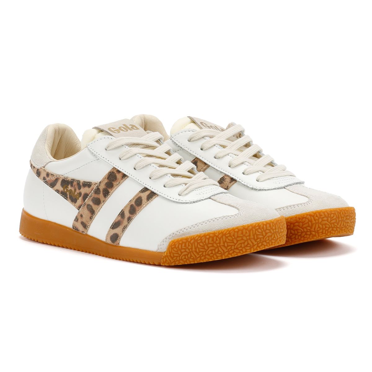 Gola Elan Leather Women's White/Leopard/Off White Sneakers