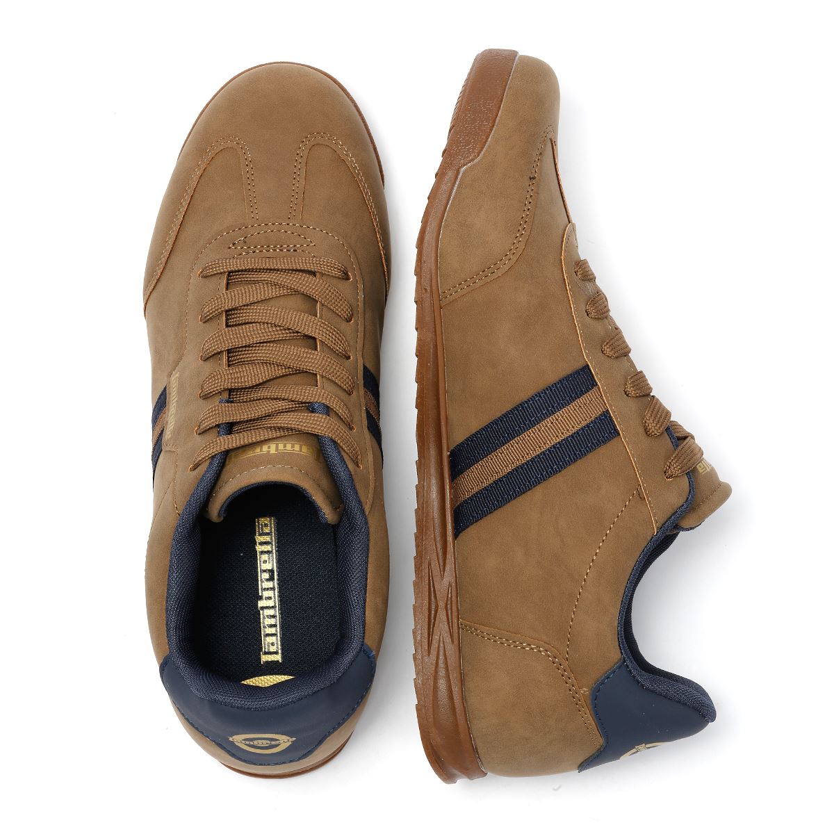Lambretta Tackle Men's Taupe/Navy Sneakers
