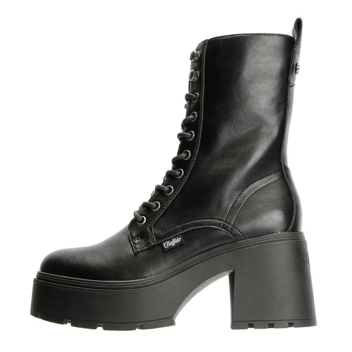 Buffalo Mila Lace Up Mid Women's Black Boots
