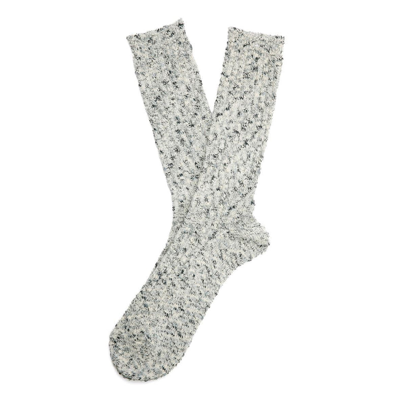 Anonymous Ism Homespun Art Crew Cotton Men's Black Calf High Socks