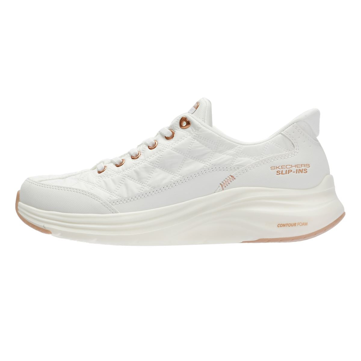 Skechers Slip-Ins Contour Foam Cozy Fit Women's White Sneakers