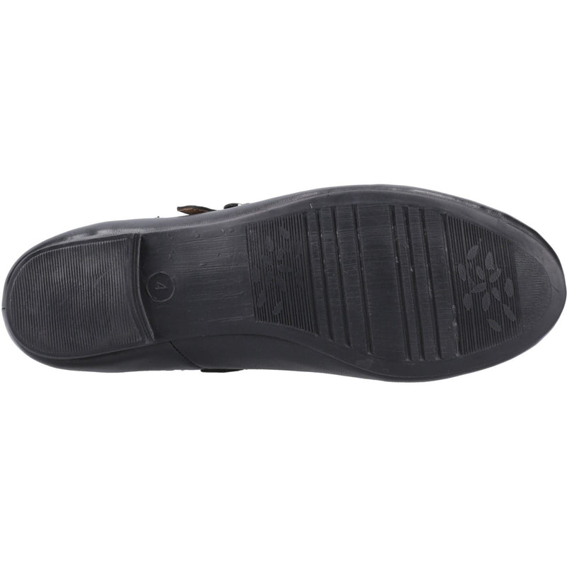 Hush Puppies Nancy Mary Jane Leather Women's Black Leather Shoes
