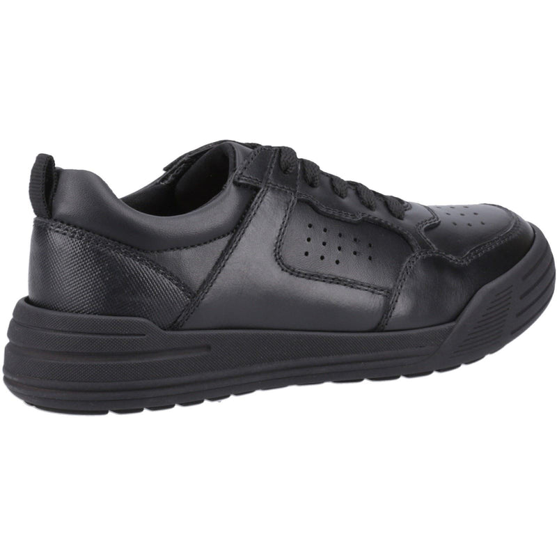 Hush Puppies Shane Senior Leather Boys's Black Lace-Up Shoes
