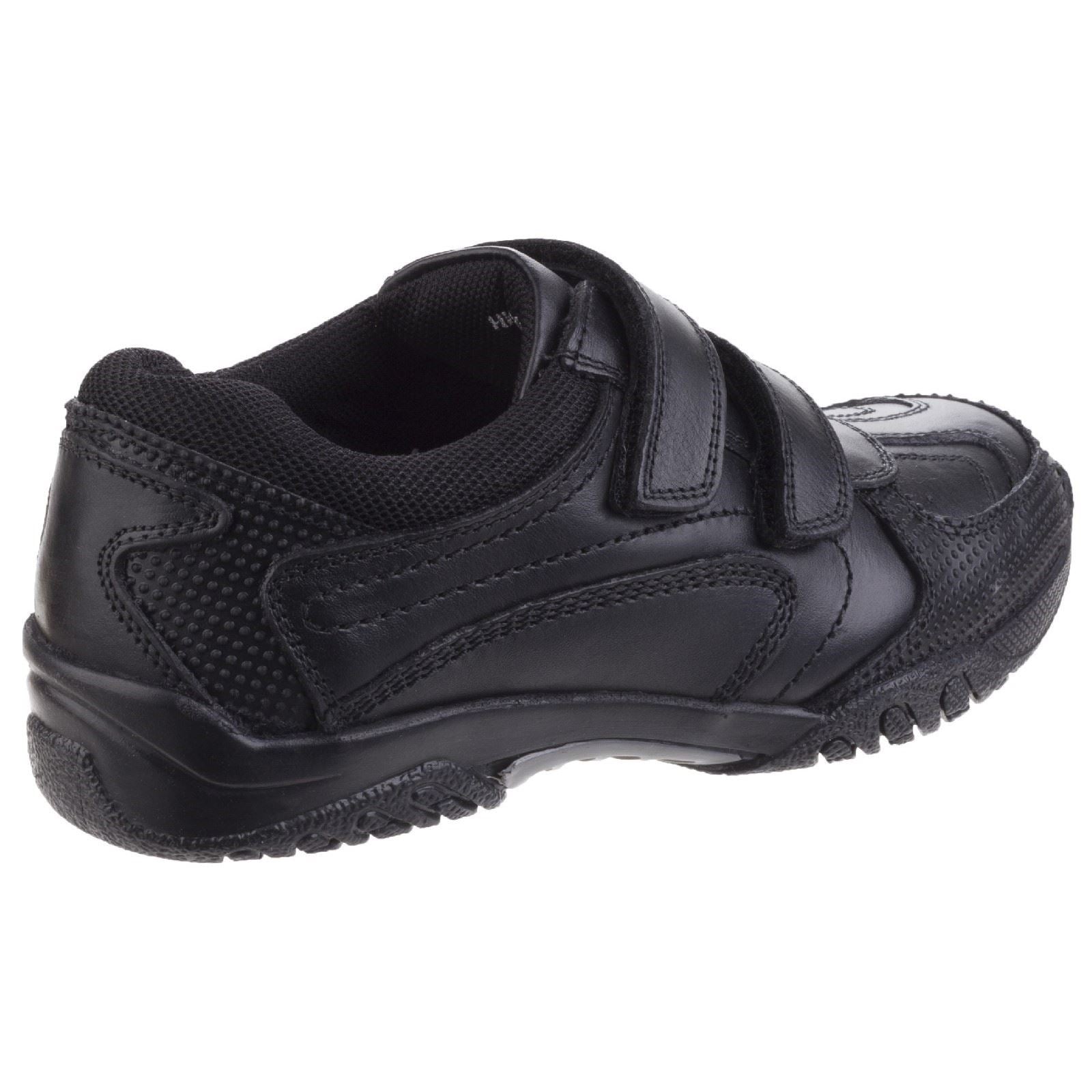 Hush Puppies Jezza Youth Boys Black Leather Shoes