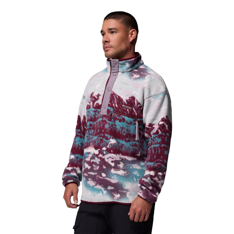 Columbia Helvetia II Printed Half Snap Fleece Men's Red Zip Neck Pullovers