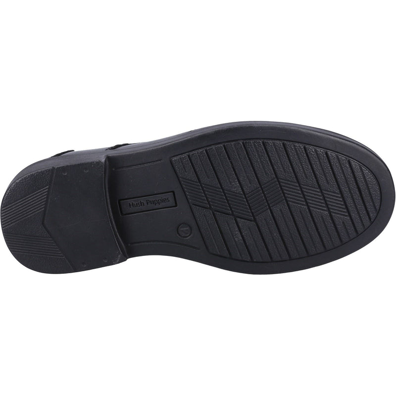 Hush Puppies Toby SNR Leather Boys's Black Loafers