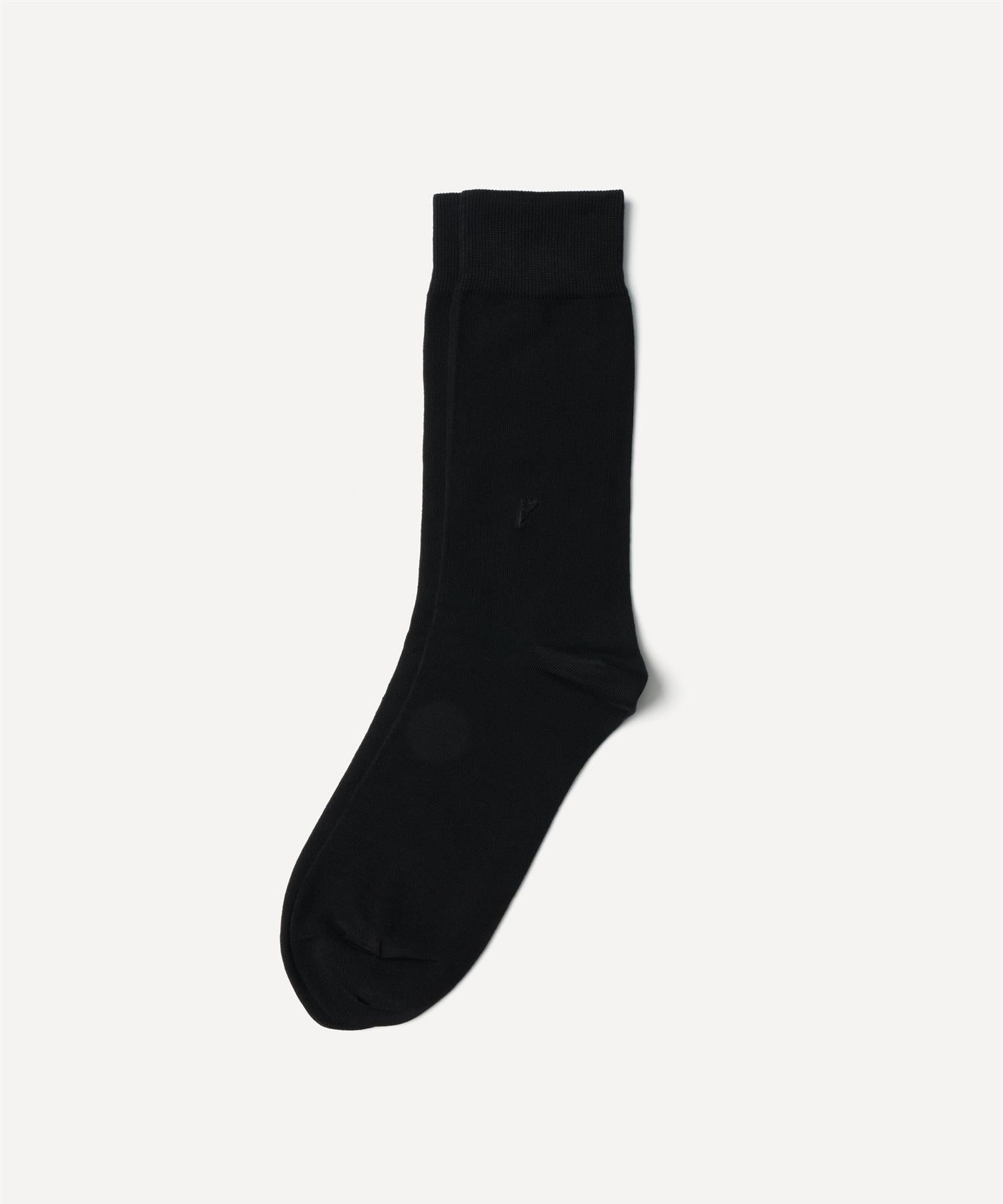 JAK Cotton Black Calf High Socks