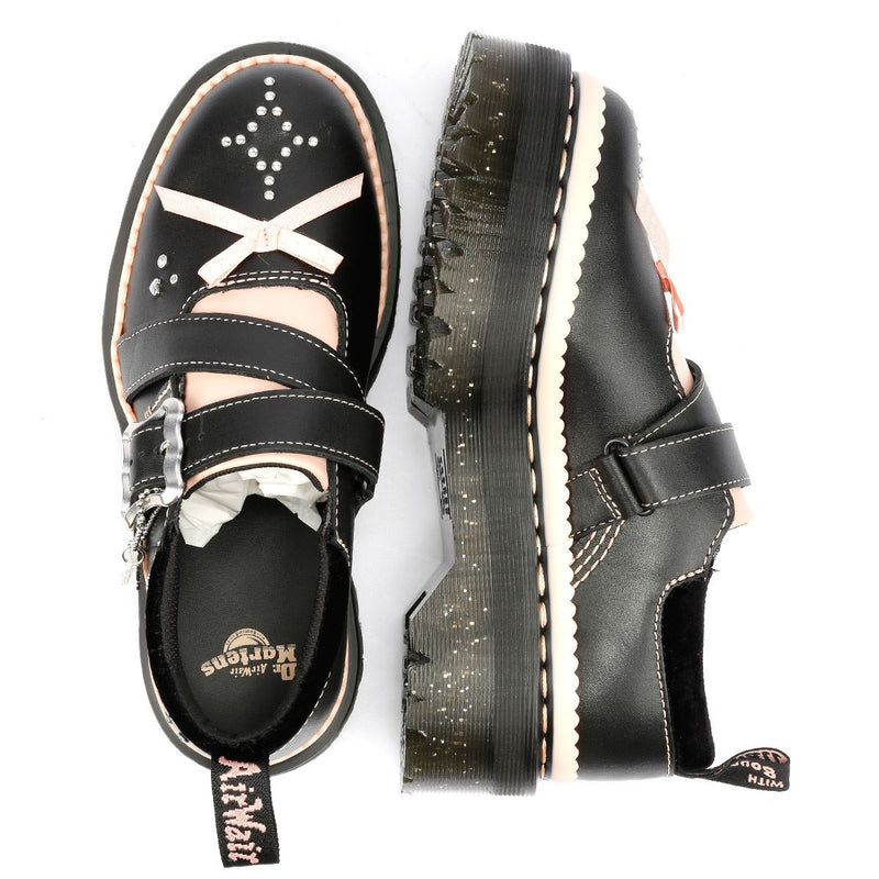 Dr. Martens Kemsley Athena Leather Women's Black/Powder Pink Shoes