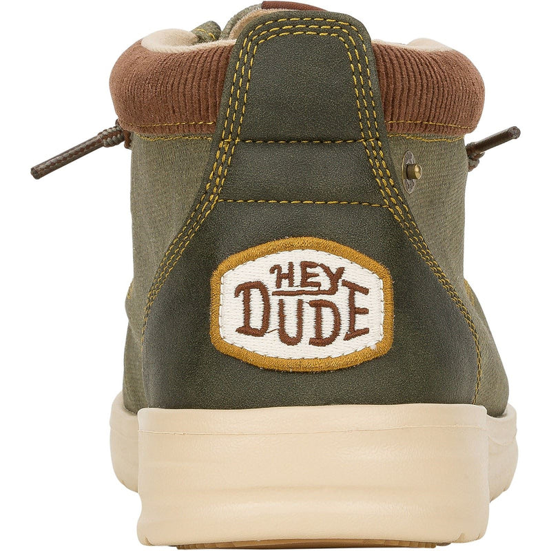 HEYDUDE Wally Mid GripR Canvas Men's Dusty Olive Boots