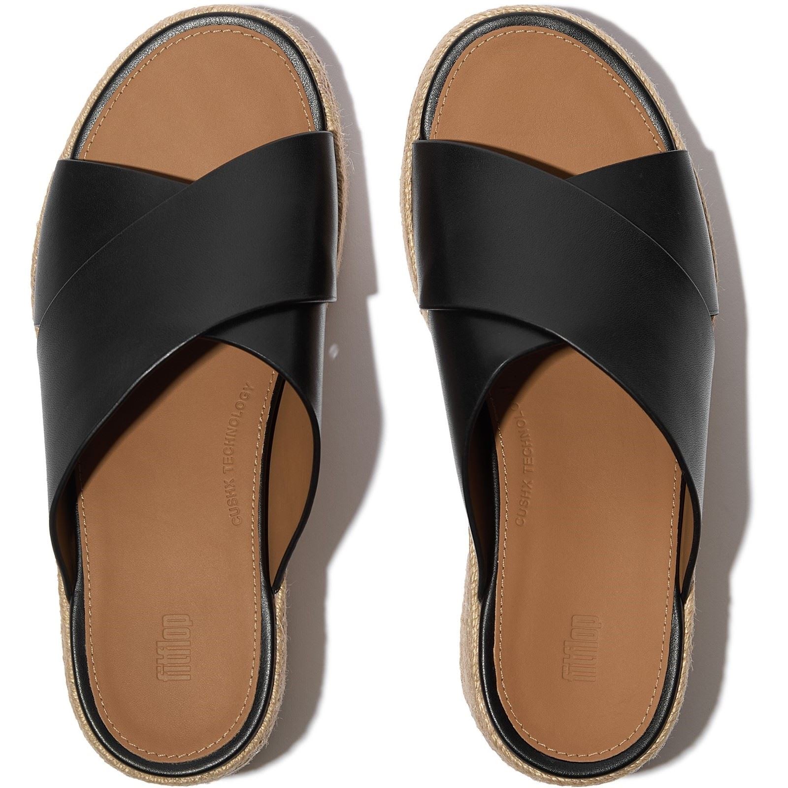 Fitflop Platfforms Leather Women's Black Sandals