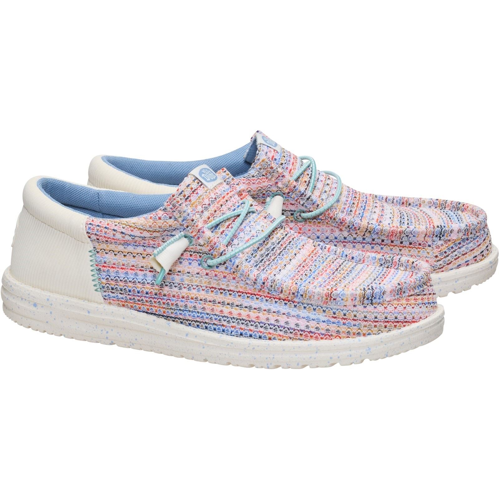 HEYDUDE Wally Funk Multi Mesh Polyester Men's Egret/Multi Moccasins Shoes