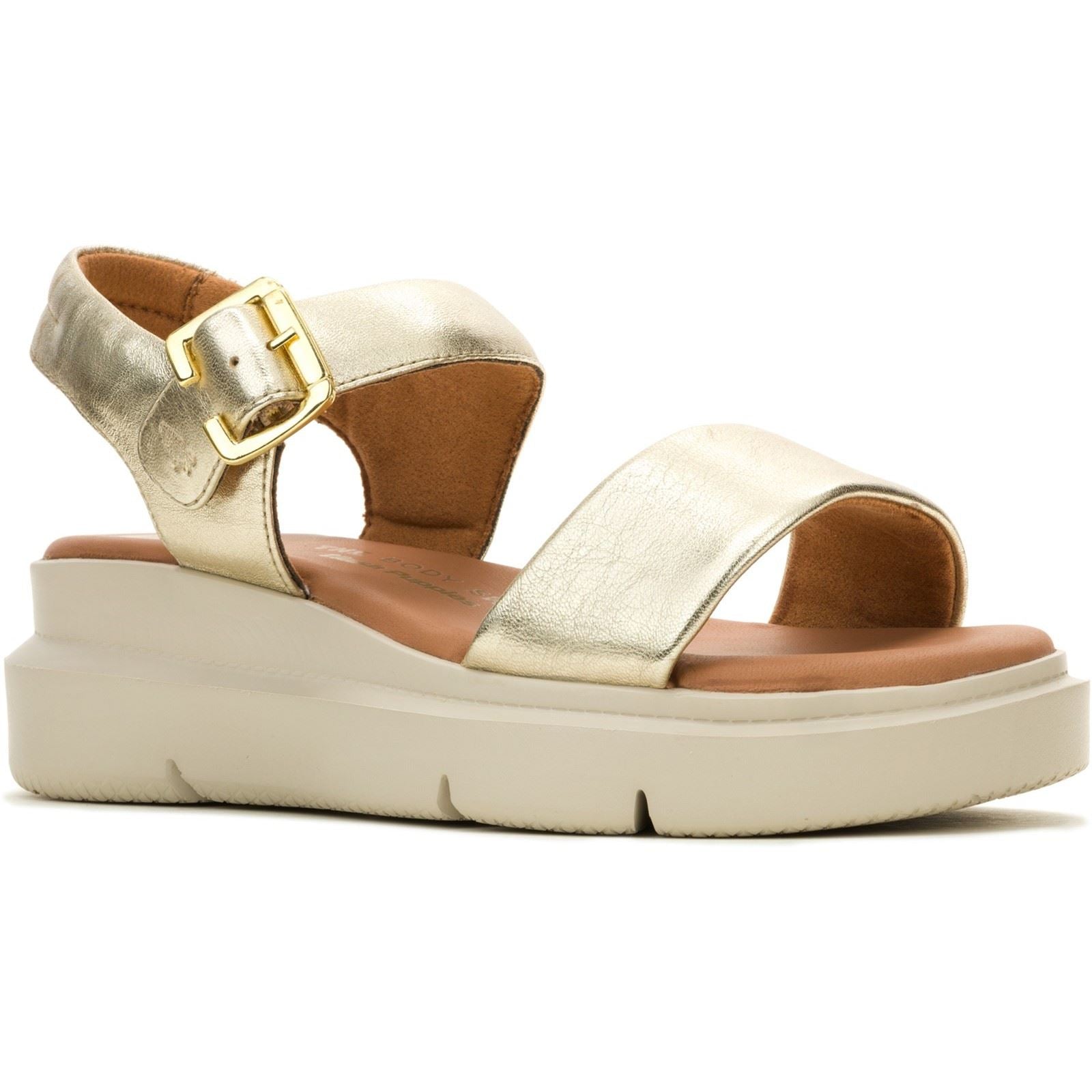 Hush Puppies Uplift Leather Women's Champagne Sandals