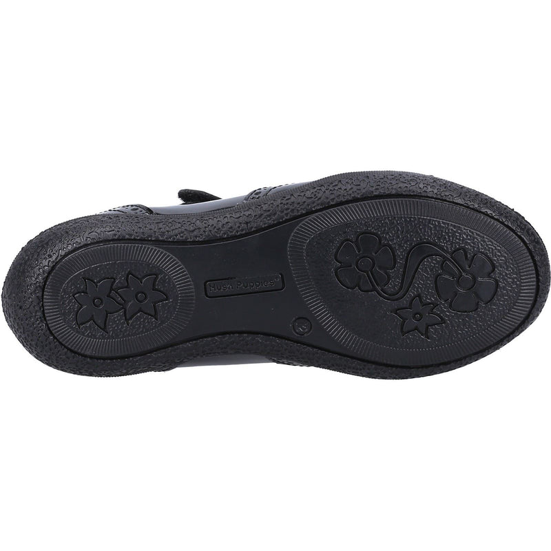 Hush Puppies Rina Junior/Youth Girls Black Patent Leather Shoes