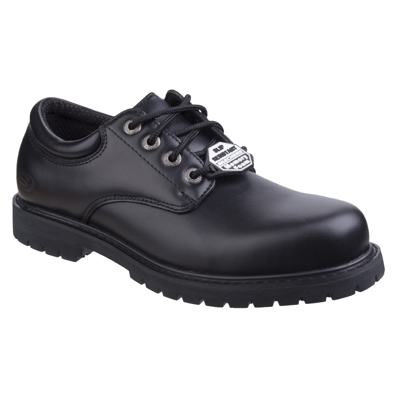 Skechers Workwear Cottonwood Elks Leather Men's Black Safety Shoes