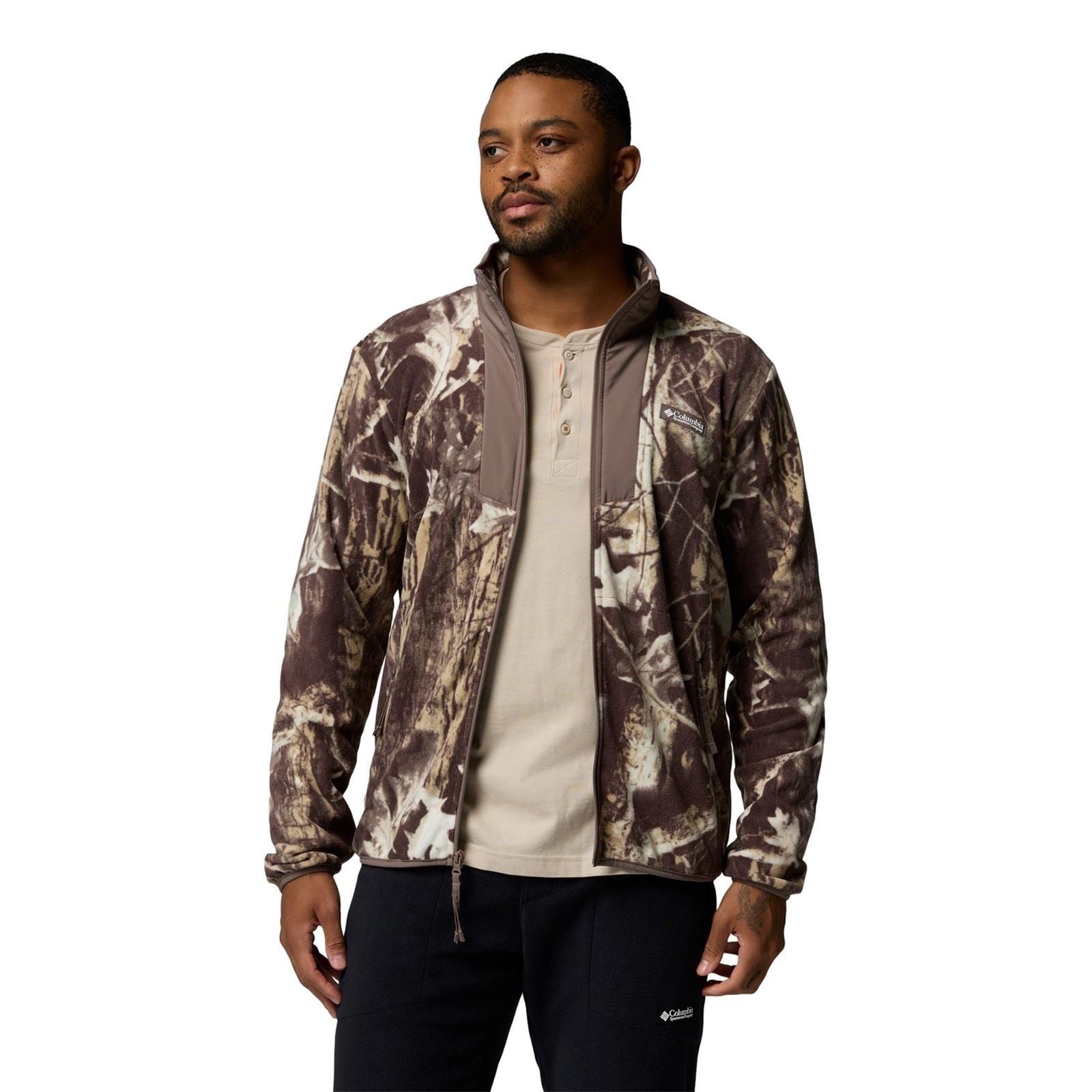 Columbia Sequoia Grove Printed Full Zip Men's Brown Fleece Jacket