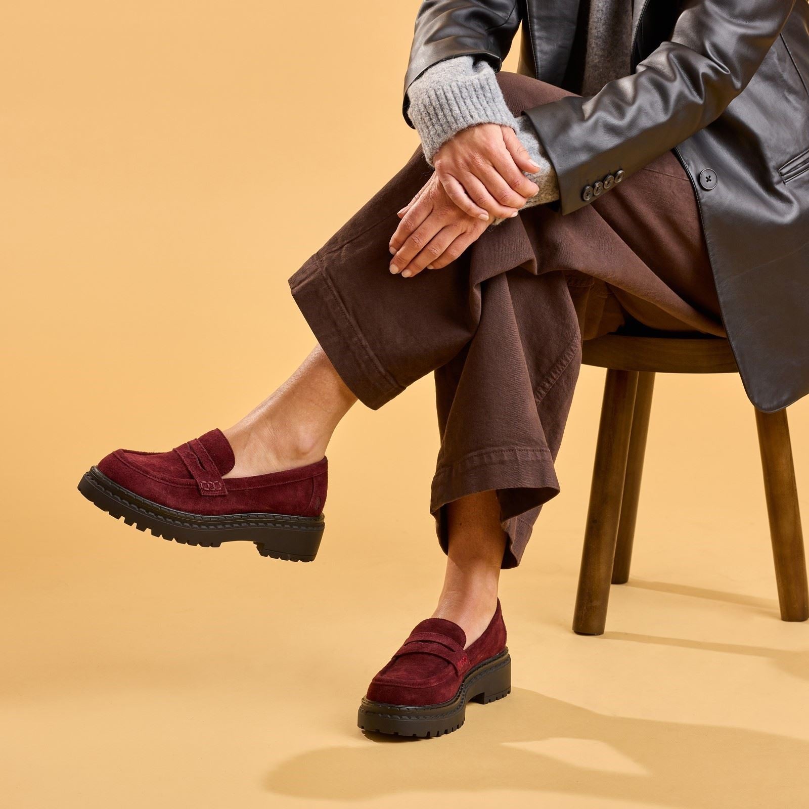 Hush Puppies Odessa Leather Women's Bordo Loafers