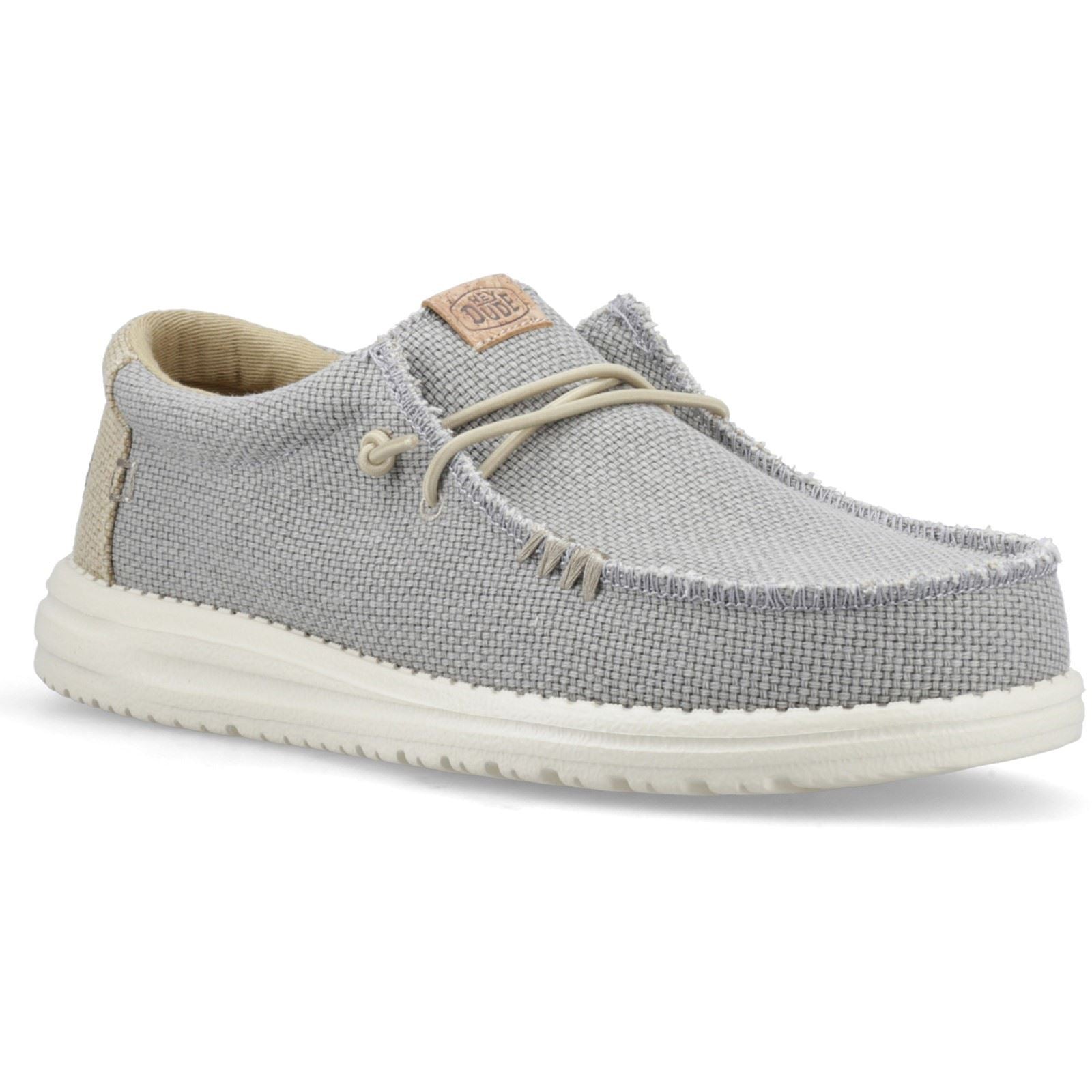 HEYDUDE Wally Braided Polyester Men's Flannel Grey/Olive Grey Moccasins Shoes