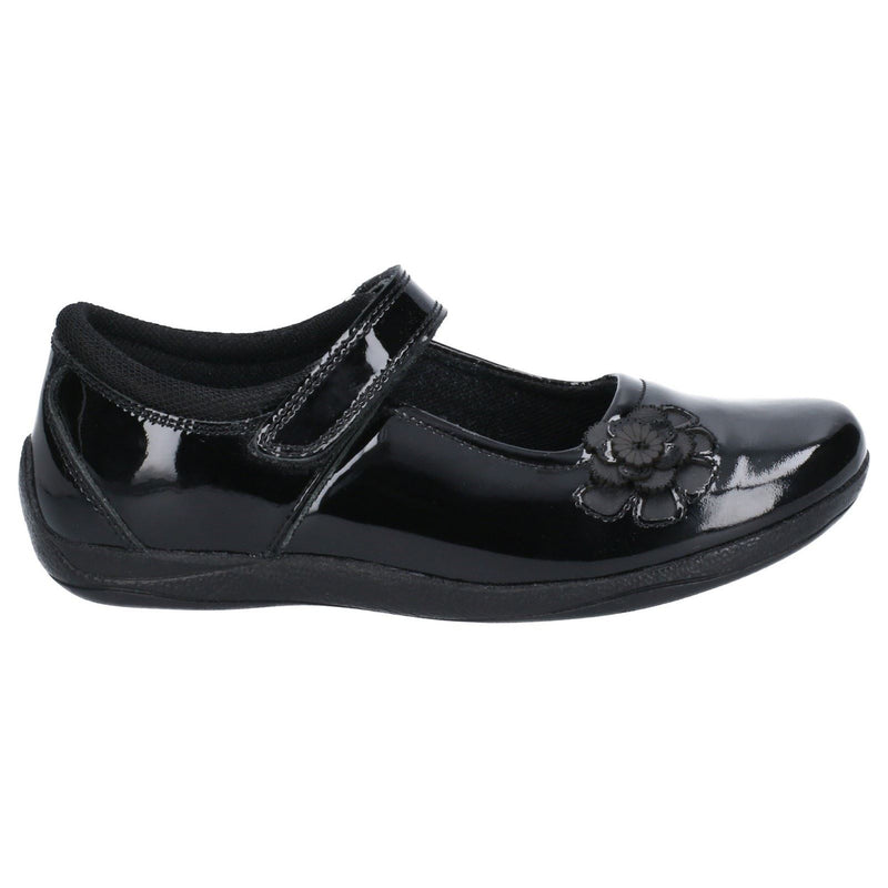 Hush Puppies Jessica Junior Girls Black Patent Leather Shoes