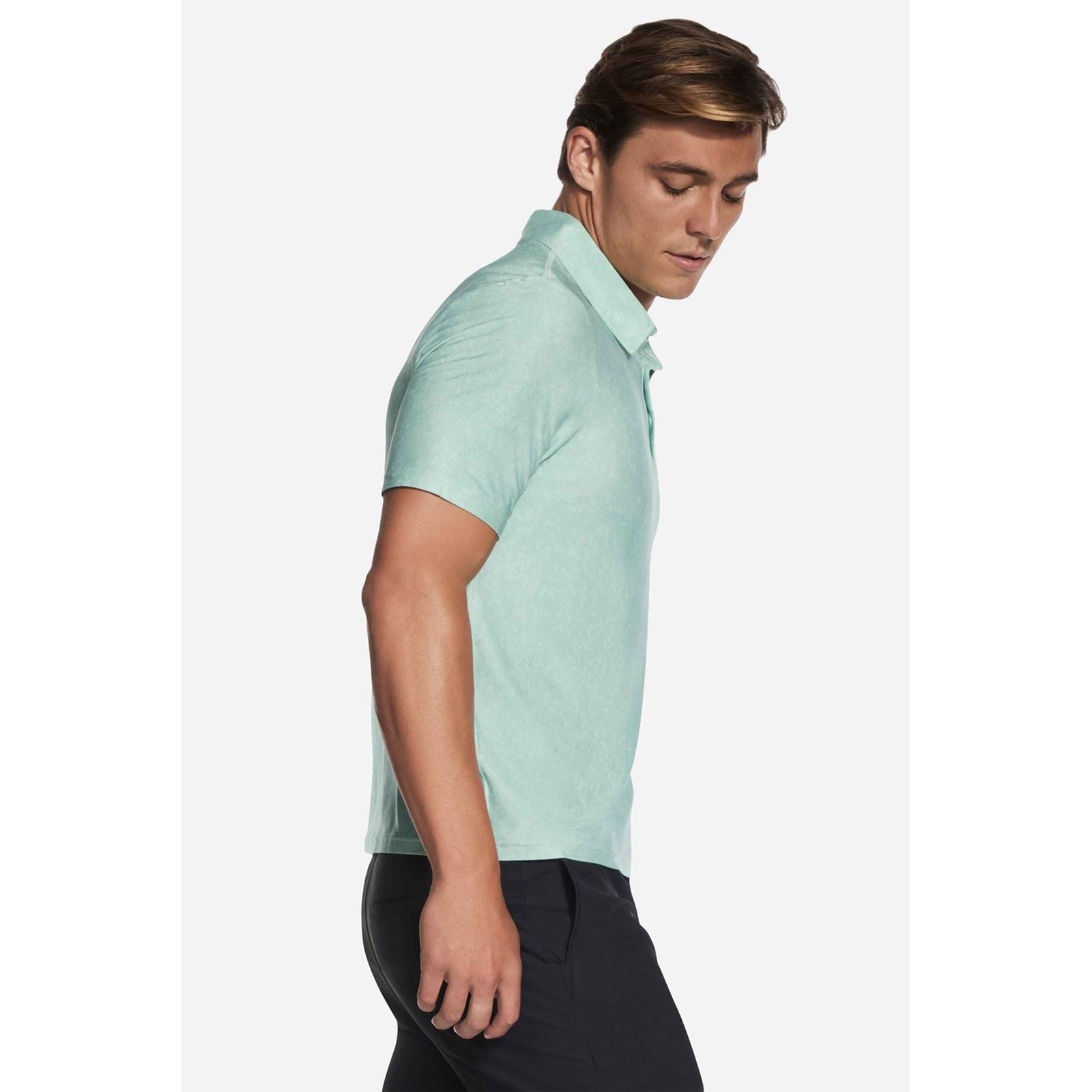 Skechers GO DRI All Day Printed Polyester Men's Green Polo Shirt